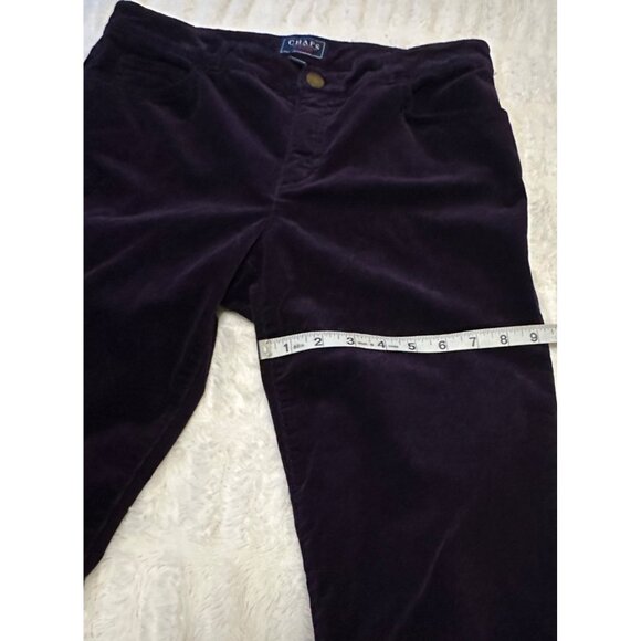 Chaps Denim Dark Purple Velvet Mid-Rise Pants Cotton Blend Women's Size 10 - Picture 9 of 14